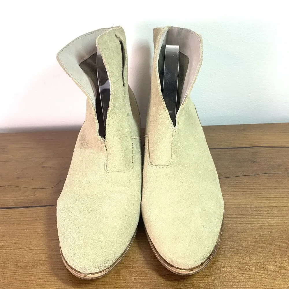 Coconut by Matisse Cecilia Tan Leather Heedled Notched Front Suede Boots Bootie